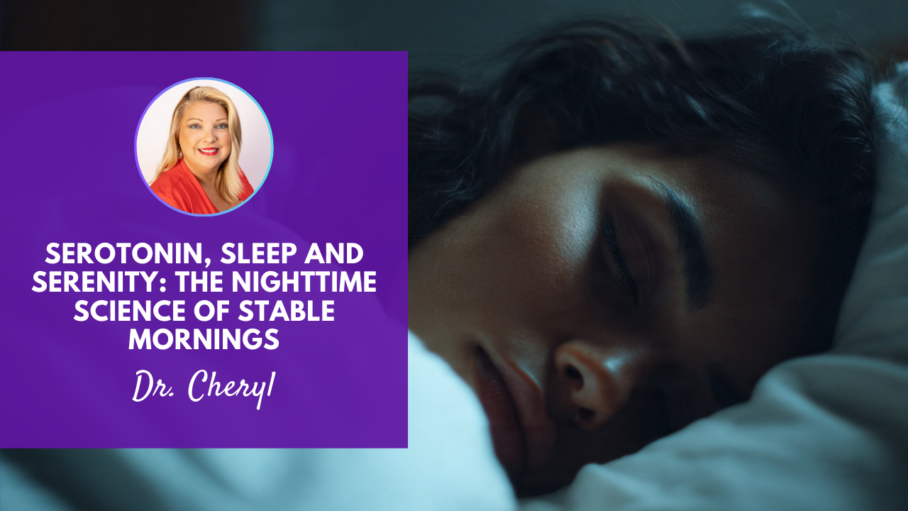 Calm evening routine supporting serotonin, deep sleep, and stable blood sugar levels