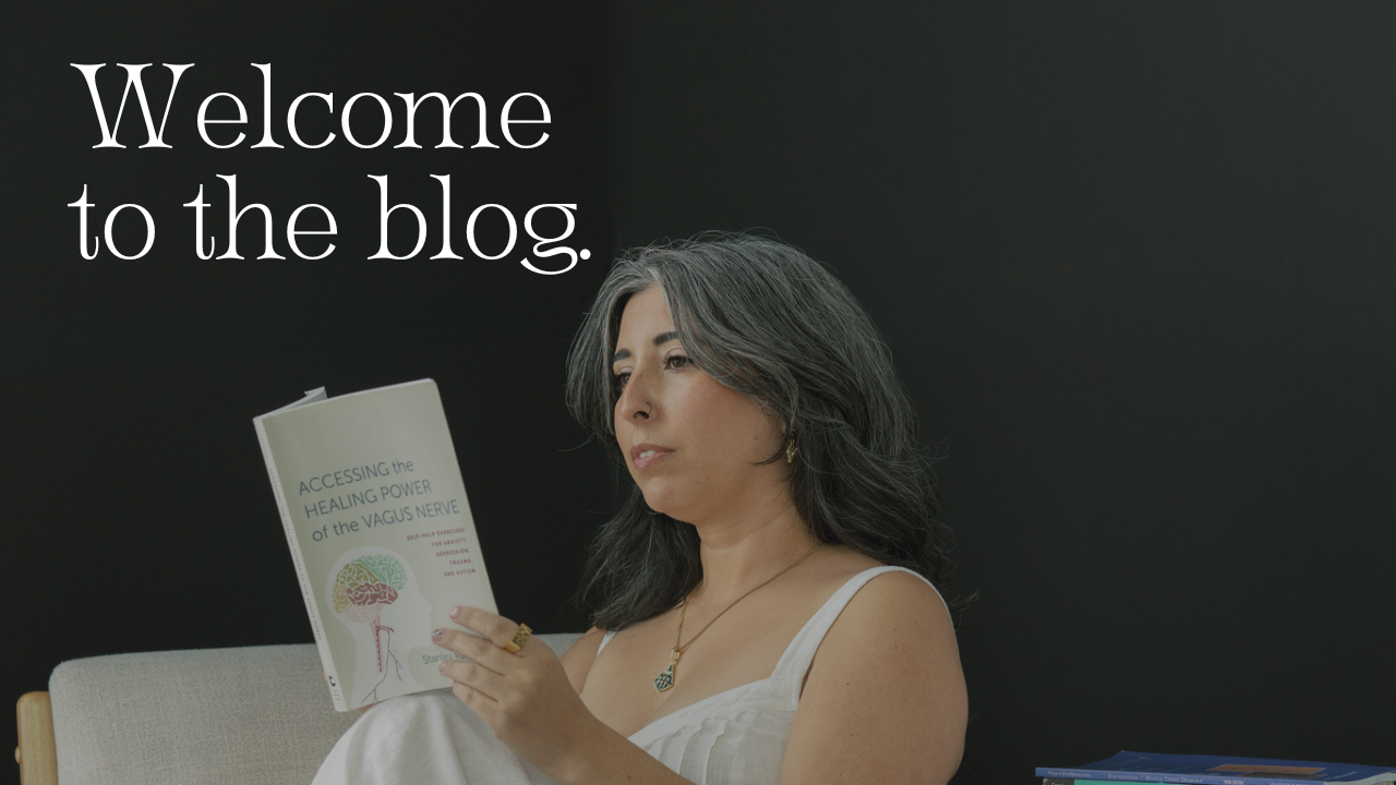 Esthetician reading a book about the nervous system