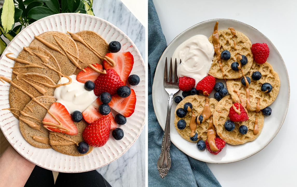 Pancakes & waffles (homemade or frozen)