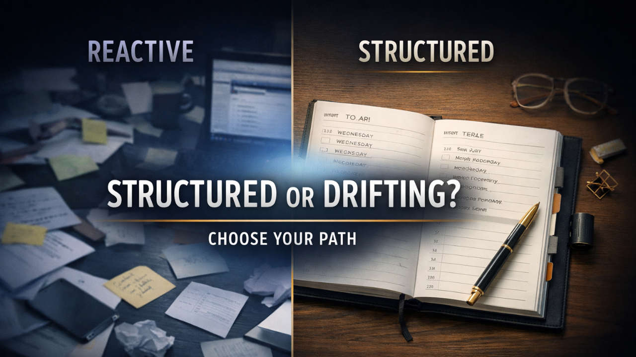 STRUCTURED ORSTRUCTURED OR DRIFTING? DRIFTING? (Shorter. Stronger. More scroll-stopping.)