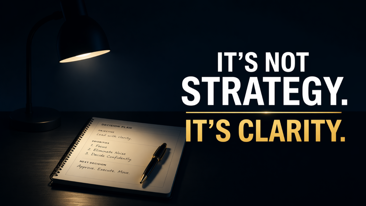 It’s Not Strategy. It’s Clarity.