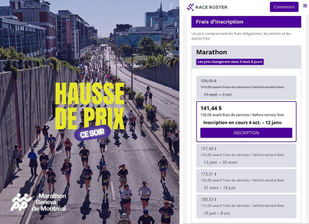 prix marathon Beneva