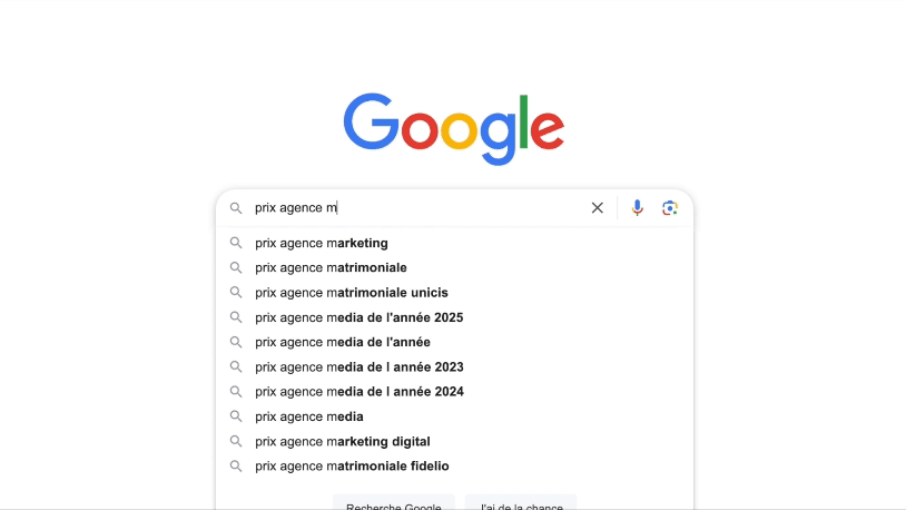 recherche prix marketing sur google