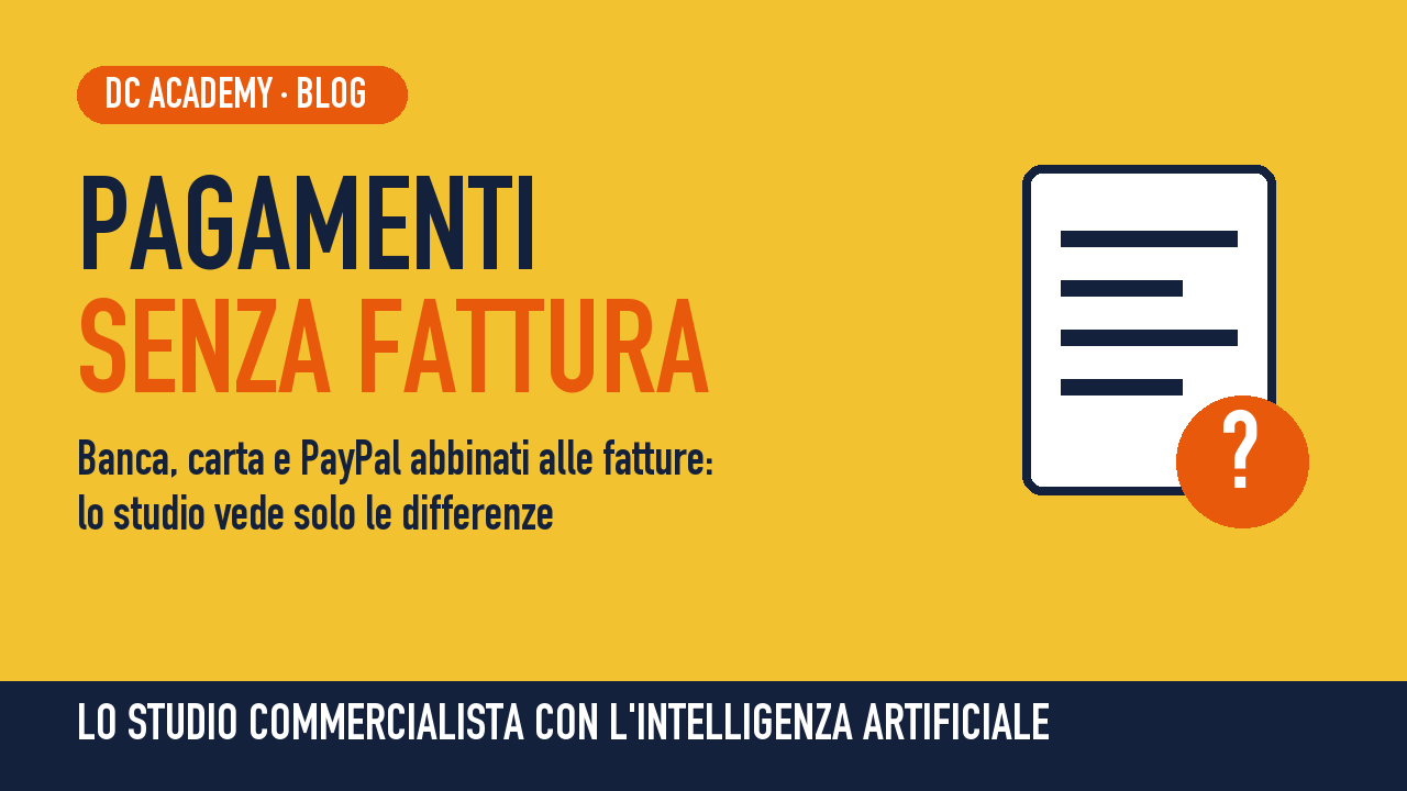 Pagamenti senza fattura: lo studio commercialista con l'intelligenza artificiale