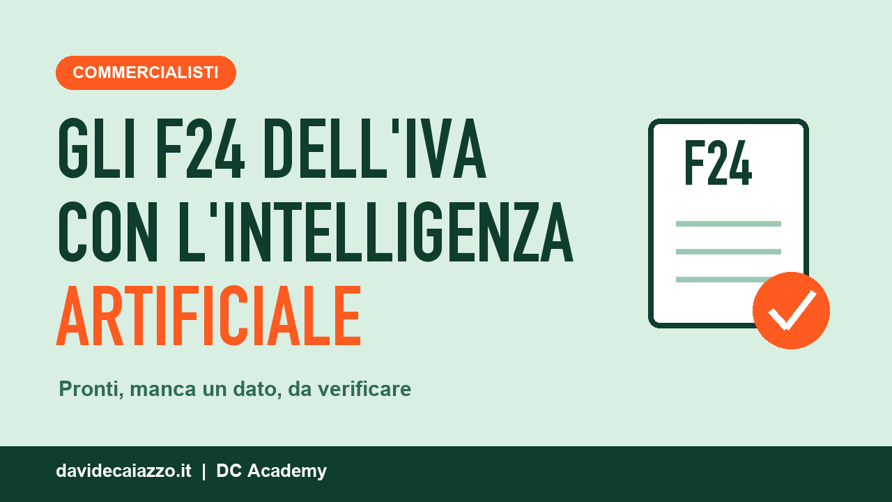 F24 dell'IVA delle società preparati con l'intelligenza artificiale