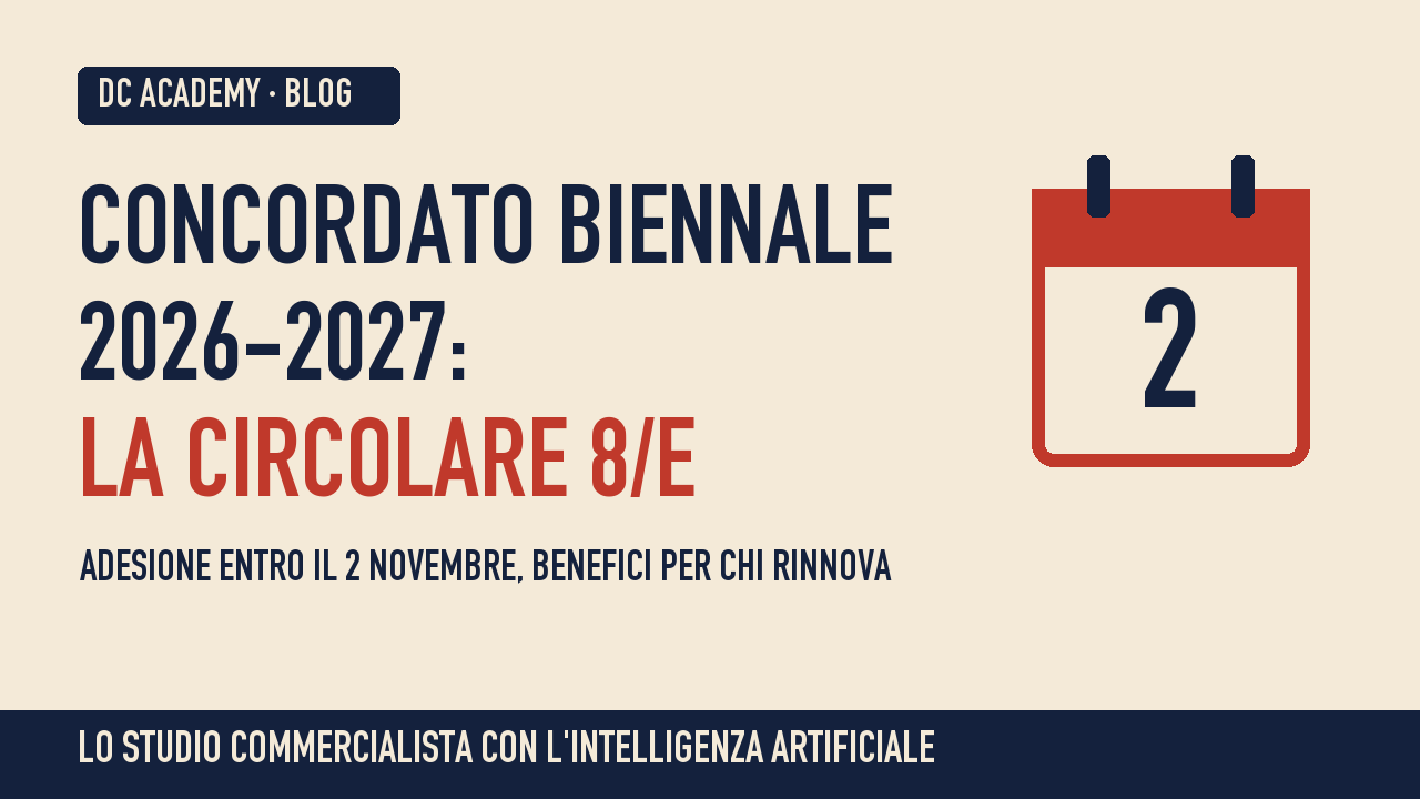 Concordato preventivo biennale 2026-2027, circolare 8/E