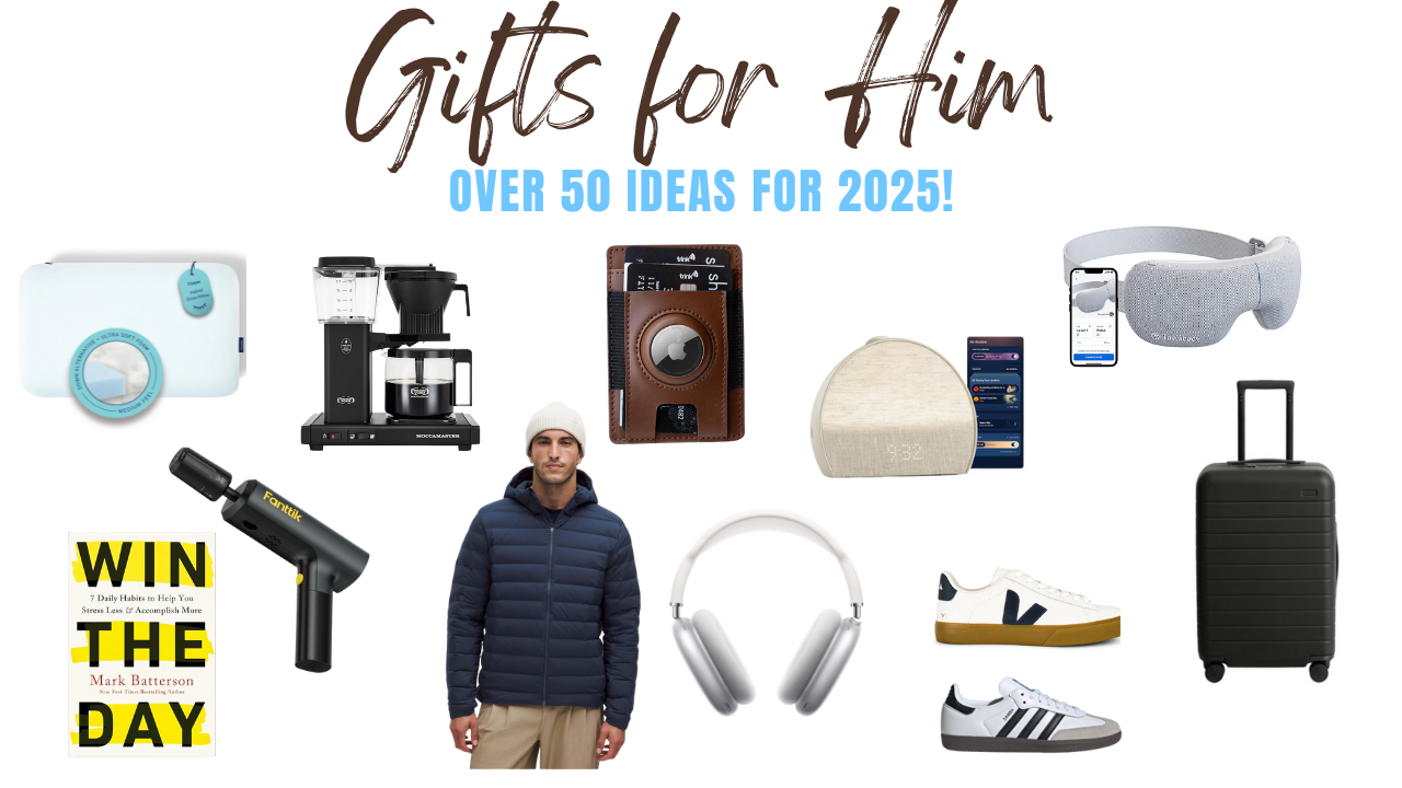 gifts for him 2025 airpods max , away suitcase, hatch restore, lululemon, Veja, Adidas