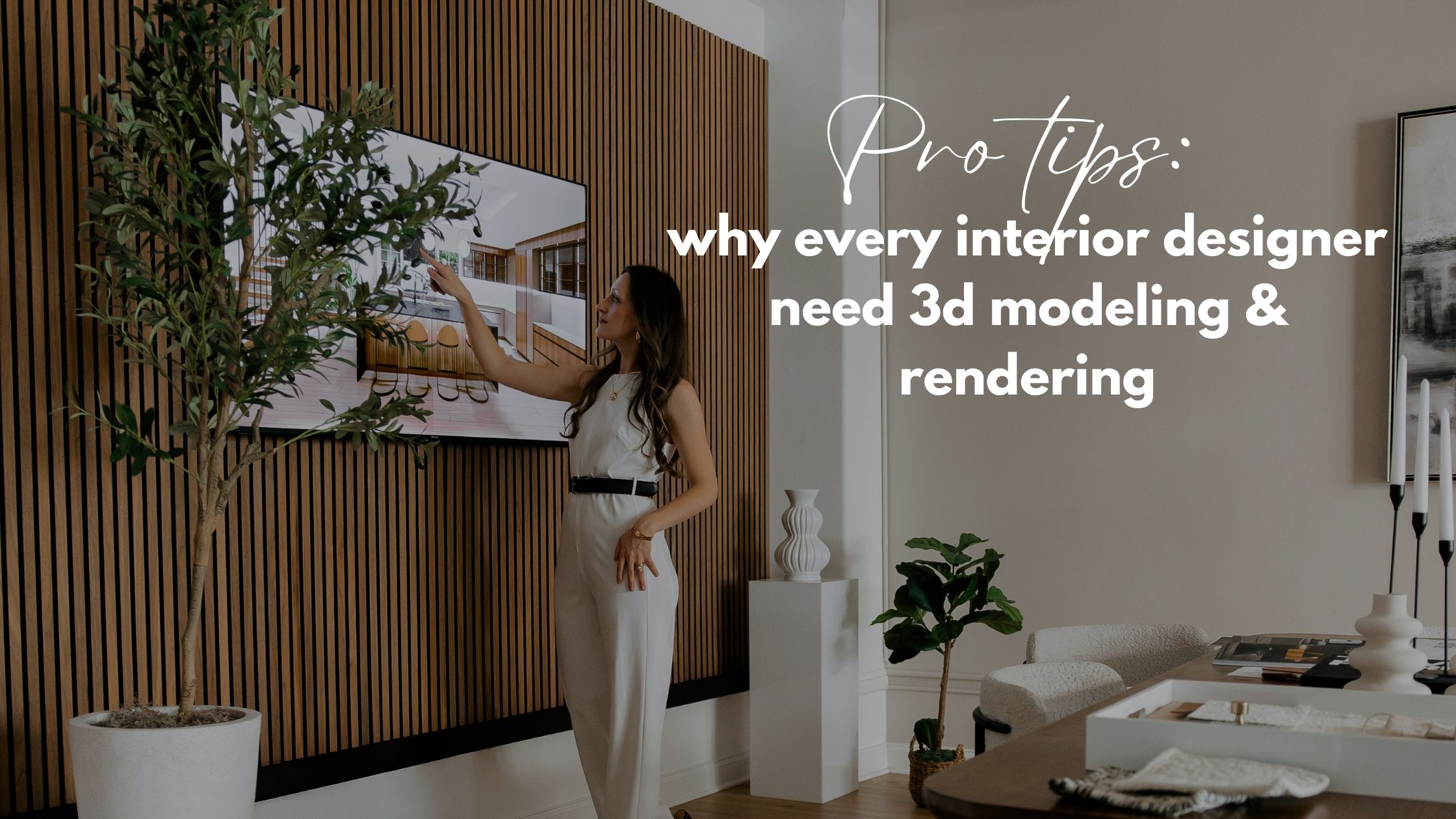 Interior design 3D rendering created in SketchUp and Enscape showing a modern living room visualization