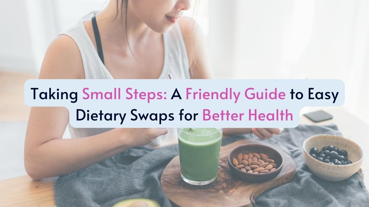 A vibrant collection of fresh, colorful fruits and vegetables symbolizing the easy dietary swaps for a healthier lifestyle.