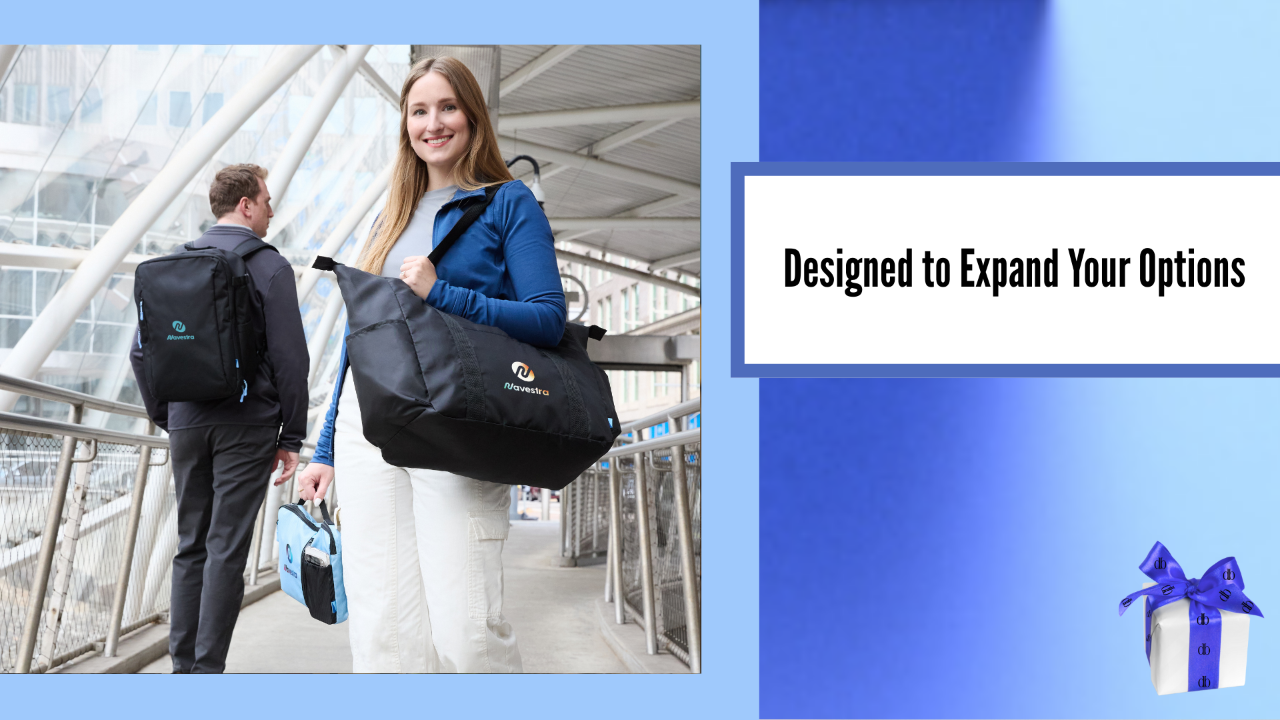 Wander & Roam large packable tote folded and ready for travel or events