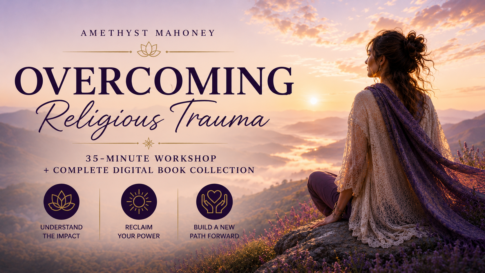 Overcoming Religious Trauma. Follow this image to learn more about the Workshop and Book series.