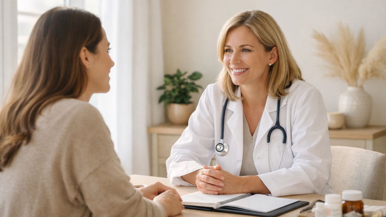 Woman meeting with fertility specialist to discuss how to prepare for IVF and improve fertility before treatment