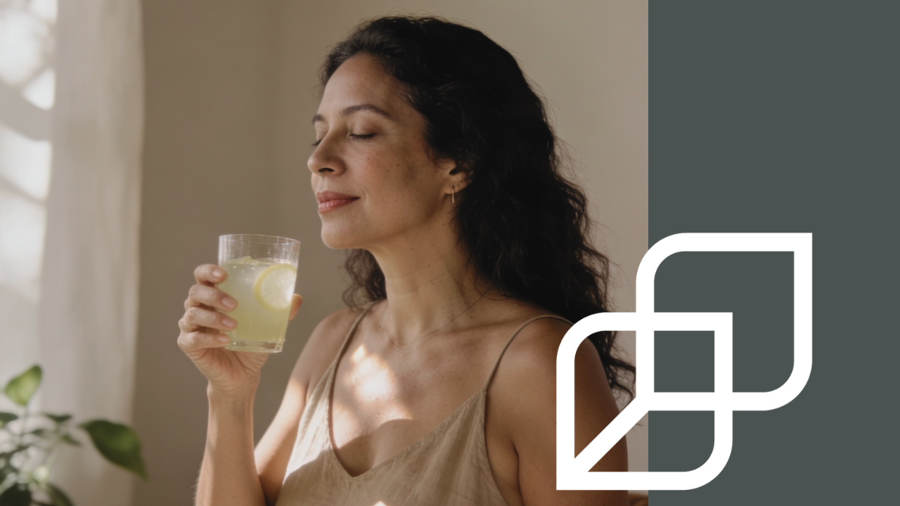 Mujer joven siguiendo un plan de hidratación ejemplar