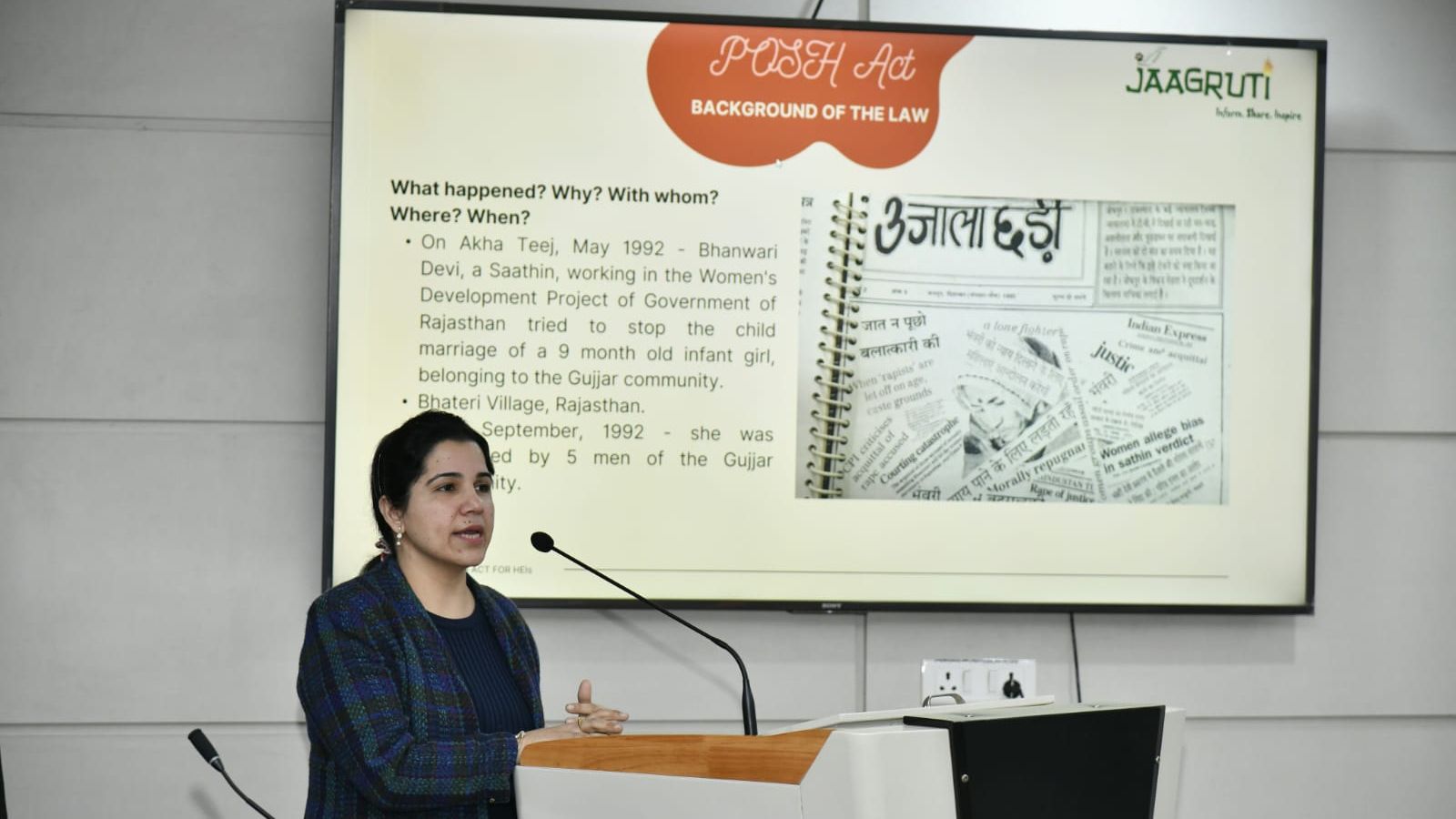 Gender Sensitivity and POSH Act Awareness Session at Delhi Technological University by Vasudha Mehta/JAAGRUTI