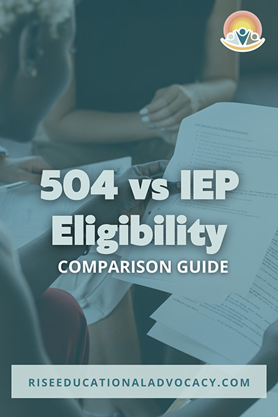 504 vs IEP ELigibility comparison Guide