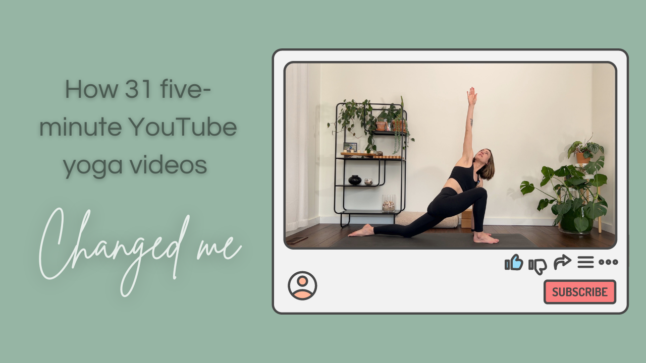 girl doing a yoga pose in a youtube video