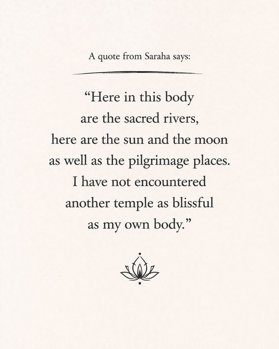 Saraha Master quote