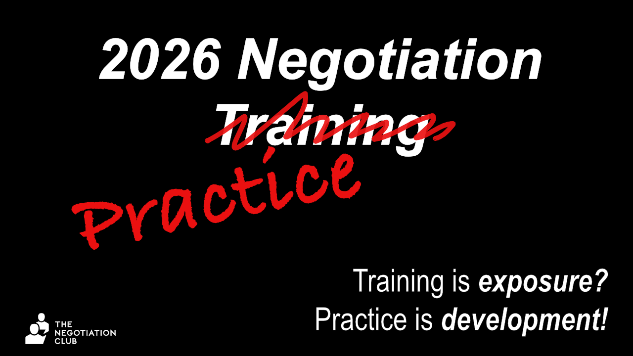 Banner highlighting Negotiation Practice is better than training in 2026