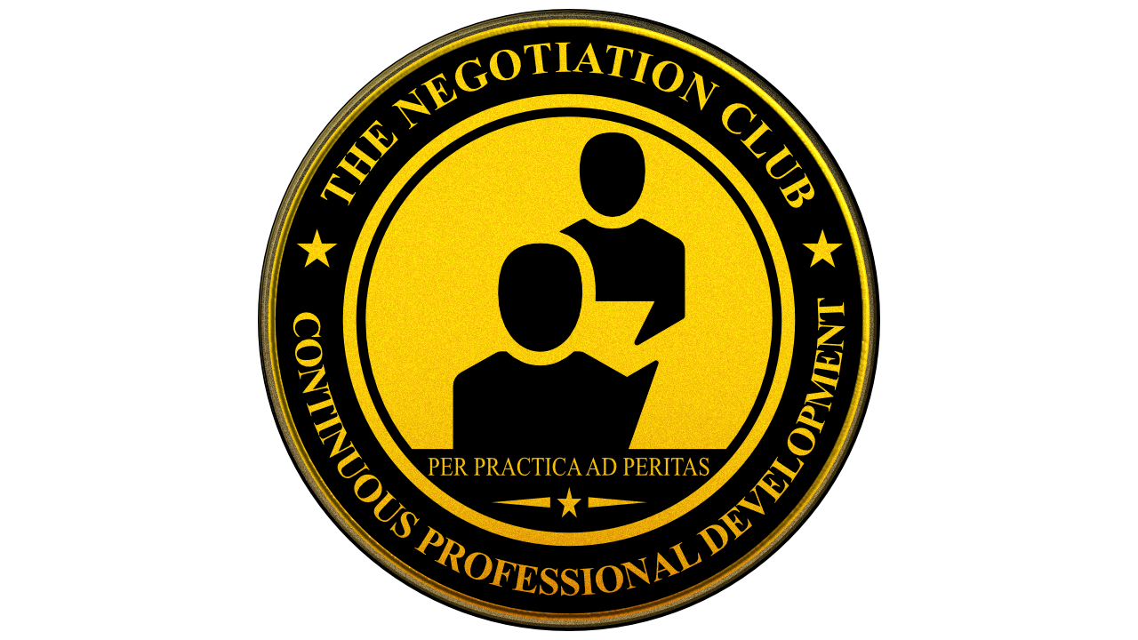 A circular image depicting the Seal Of Professional Development provided by The Negotiation Club