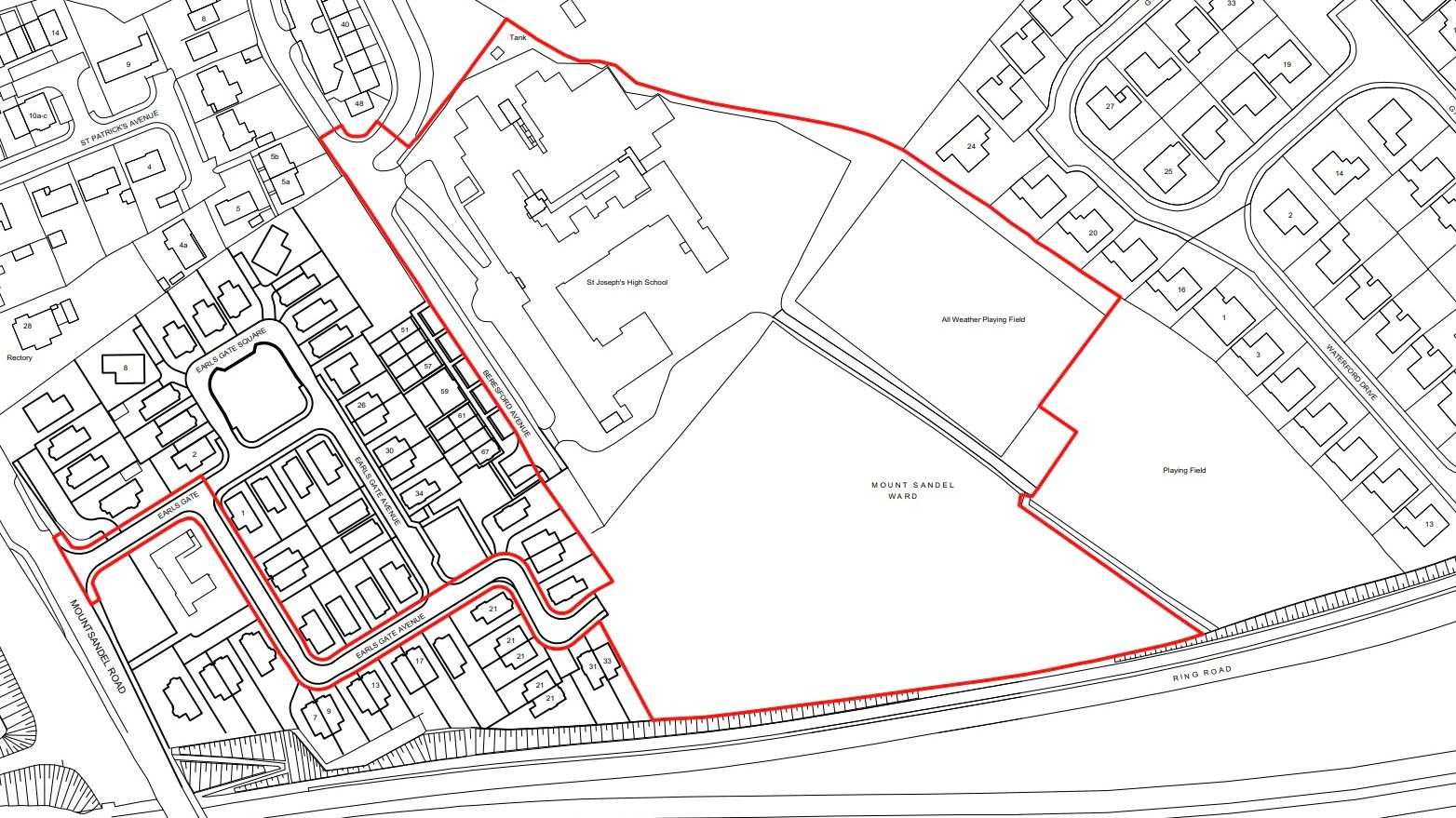 St Joseph’s High School grounds Coleraine