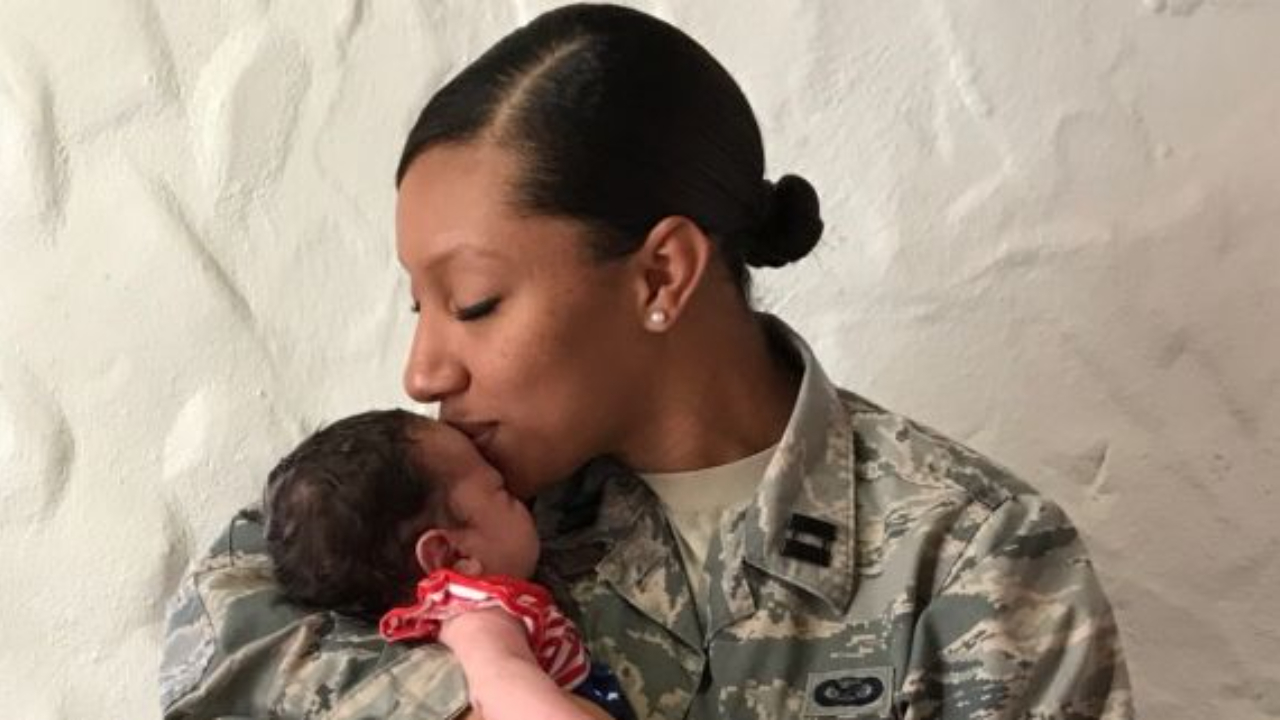 military with baby