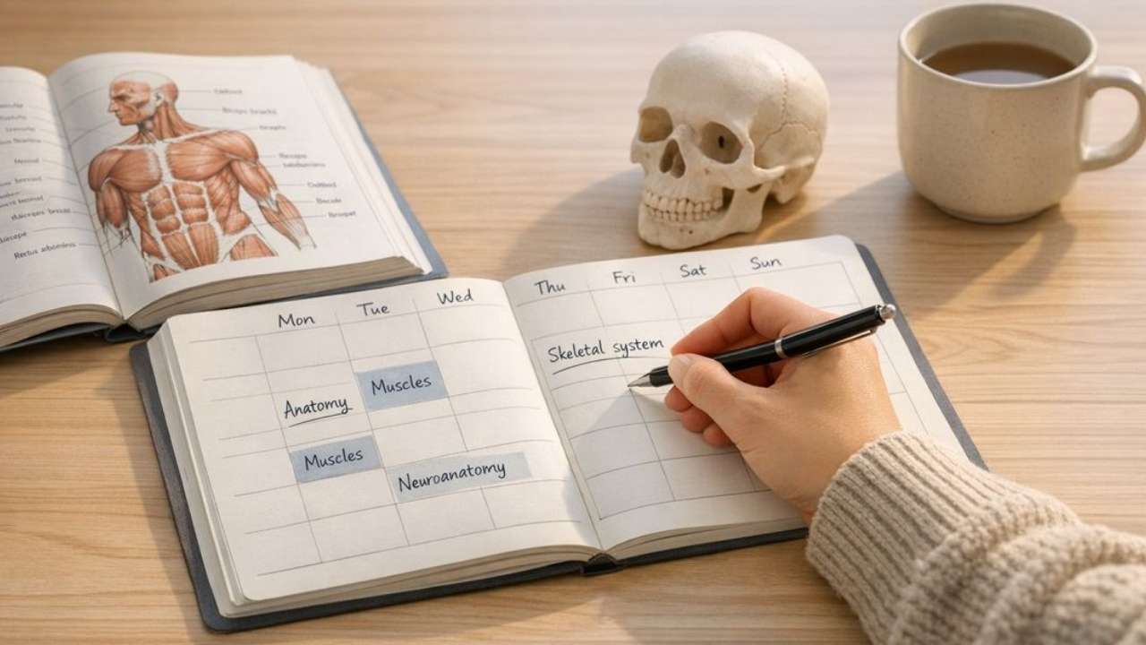 A close-up view of a person's hand writing 