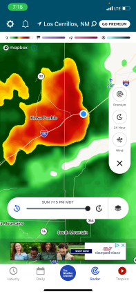 Weather report image showing intense storm