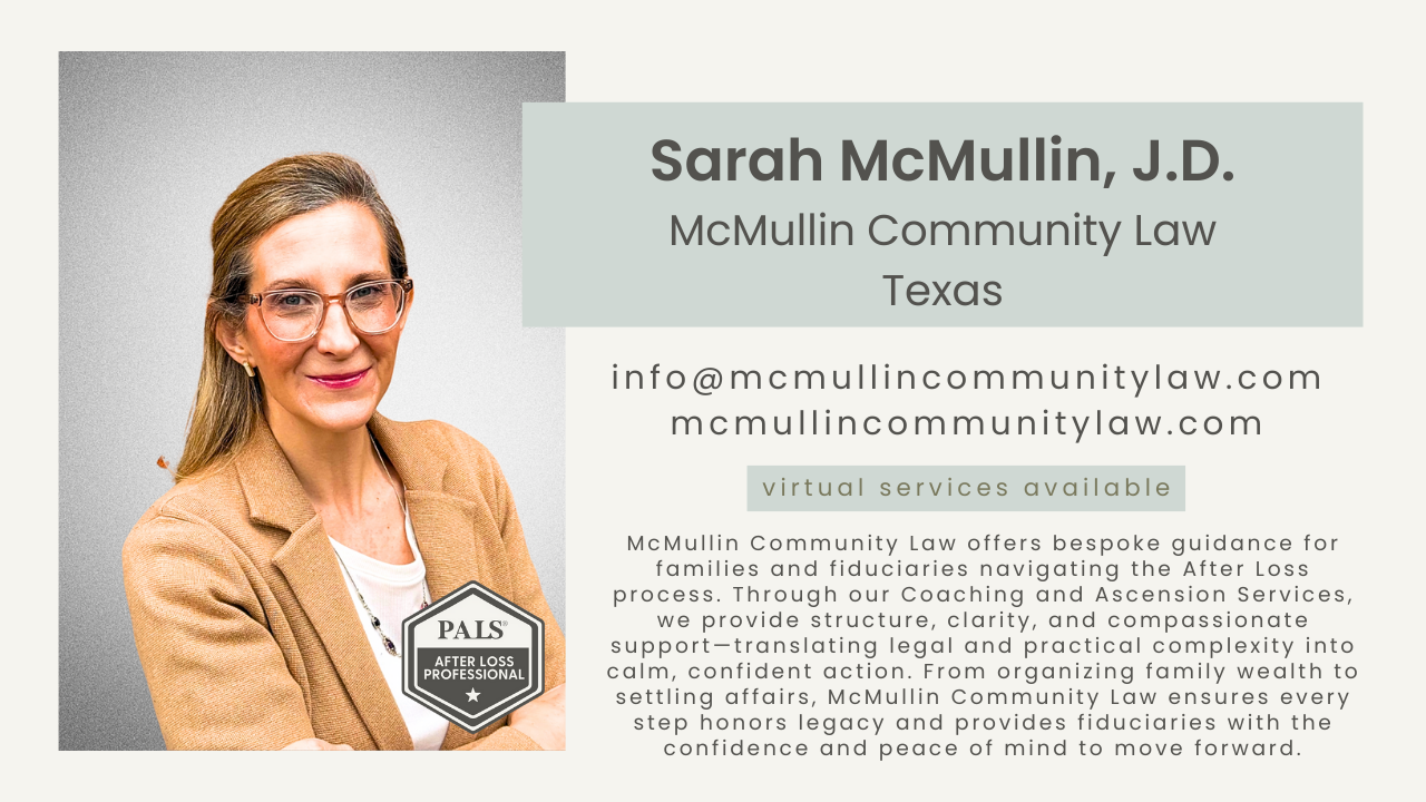 Sarah McMullin, J.D., McMullin Community Law