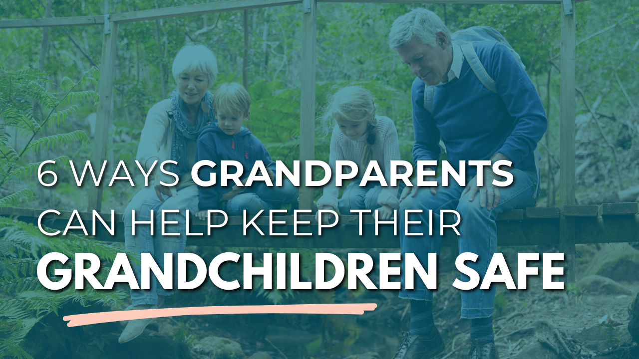 Grandparents and grandchildren together in nature