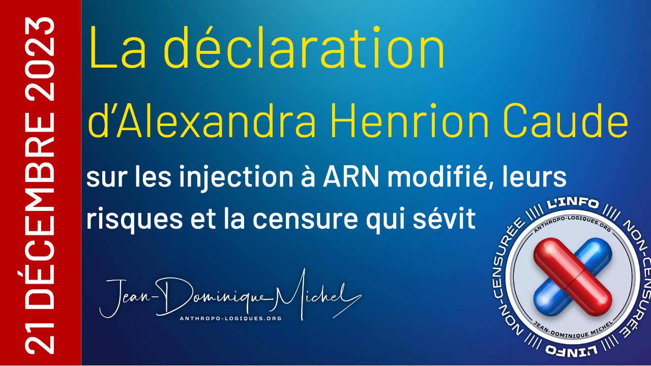 21 décembre - Déclaration d'Alexandra Henrion Caude