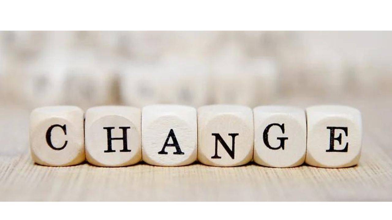 Wooden blocks spelling out "CHANGE"