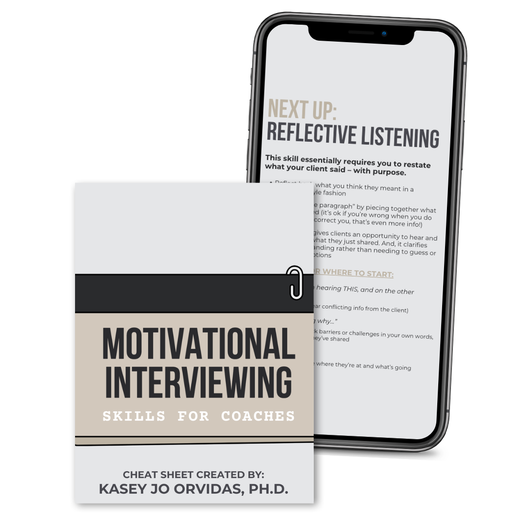 Introducing HMCC's Motivational Interviewing Cheat Sheet: A free coaching guide for dietitians, health coaches, and wellness professionals.
