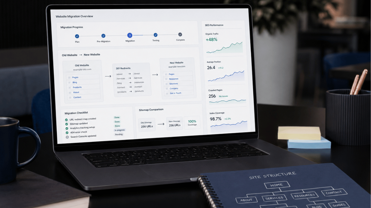 website site structure and migration management