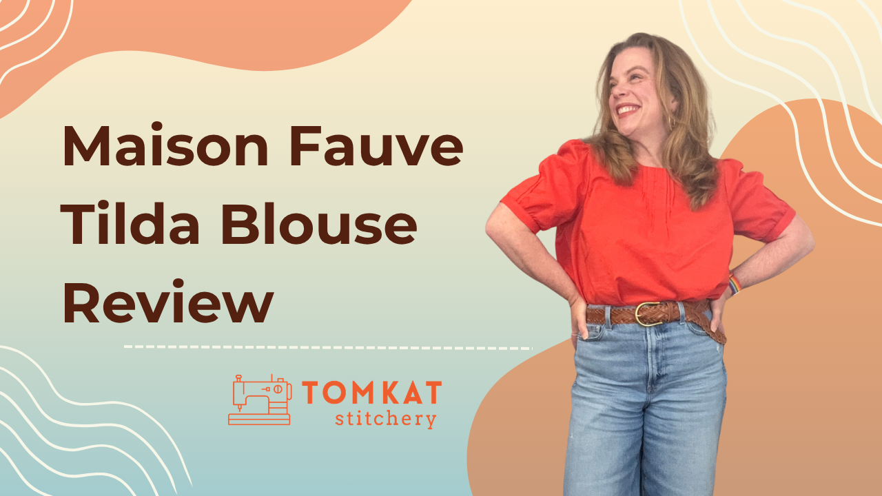 Whitney TomKat Stitchery Sew Maison Fauve Tilda red blouse