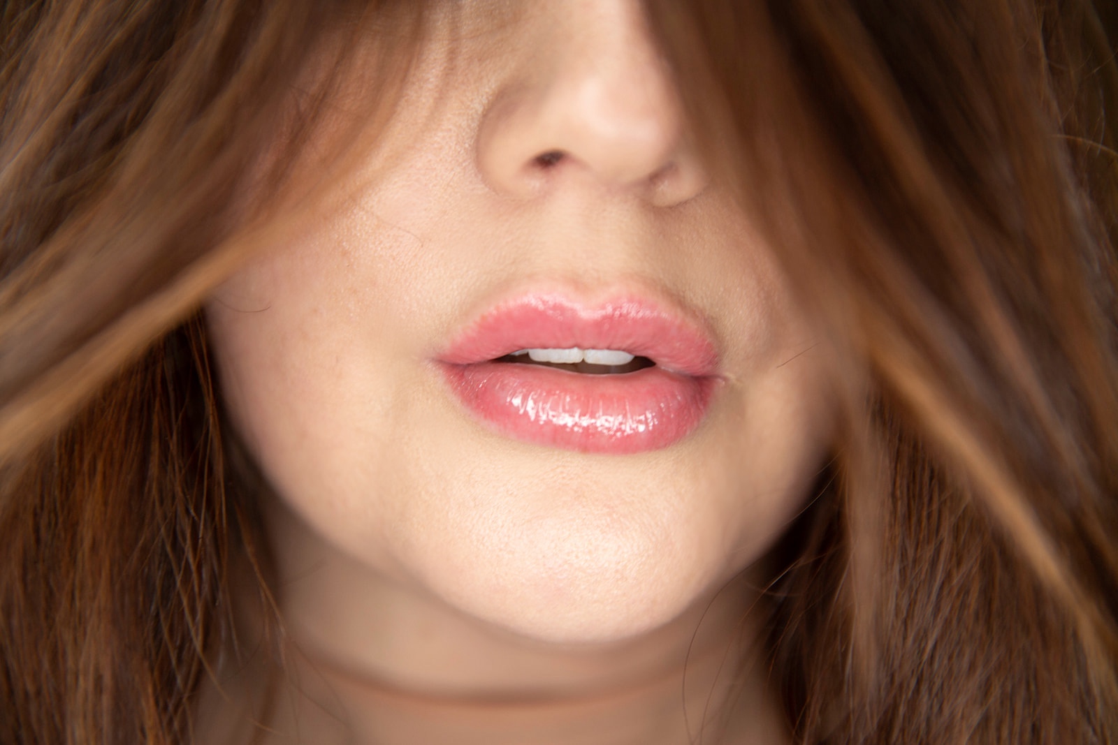 Show lip blushing with permanent makeup