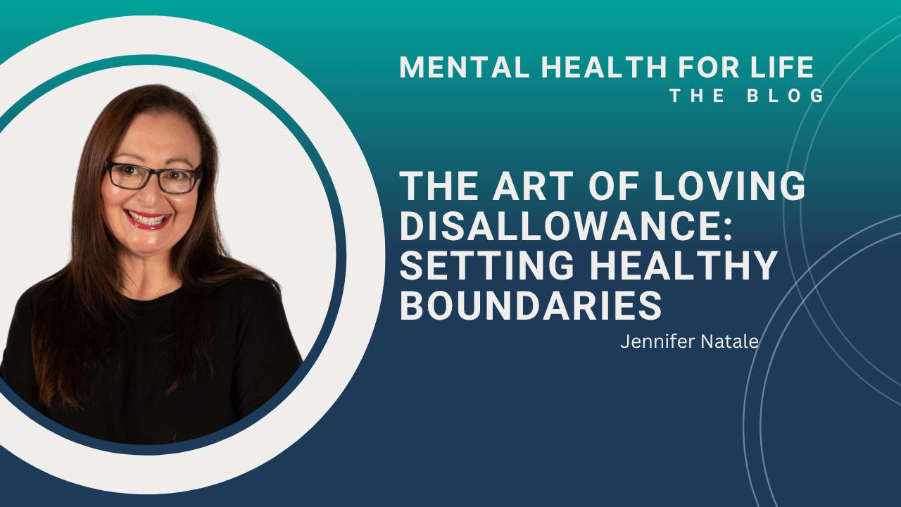 Blog header featuring Jennifer Natale's headshot with title 'The Art of Loving Disallowance: Setting Healthy Boundaries