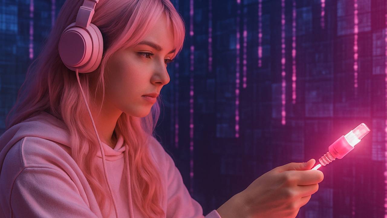 girl unplugging from the matrix to stop self sabotage