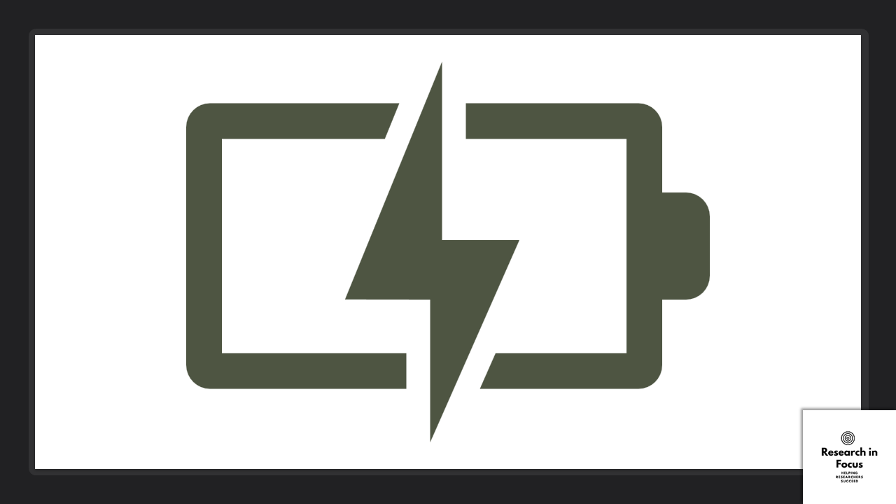 An image of a battery with a lightening bolt through