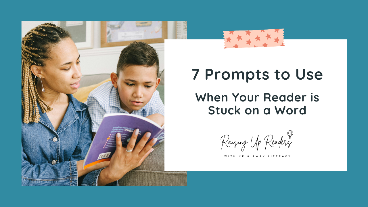 Image of mom reading with child with the Raising Up Readers logo