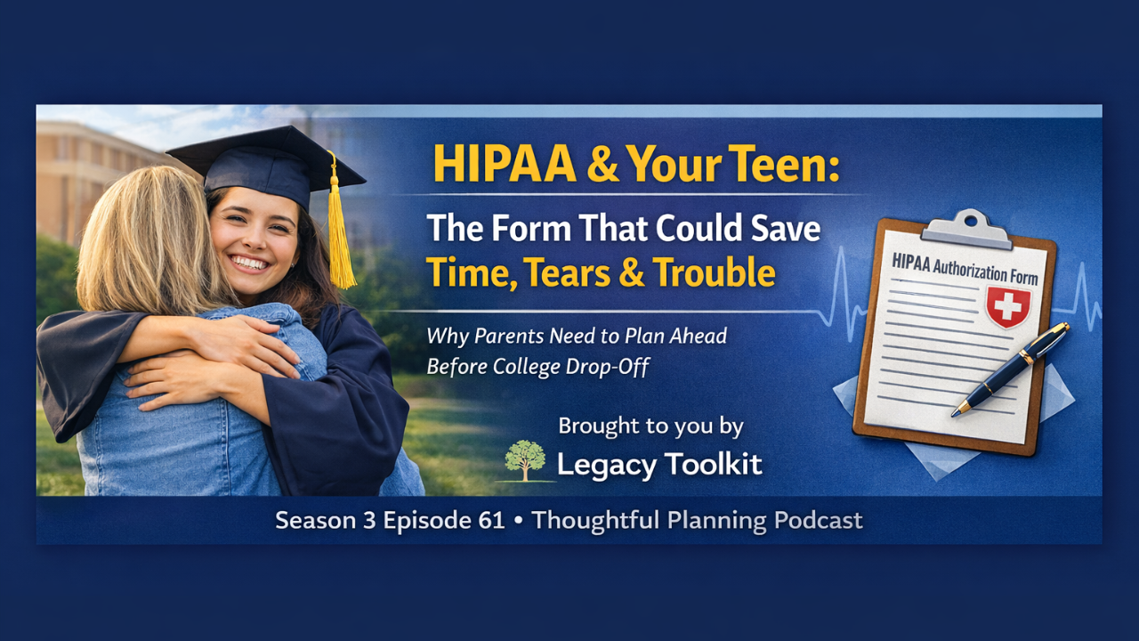 Mother hugging teenage daughter in graduation cap with text HIPAA & Your Teen The Form That Could Save Time Tears and Trouble