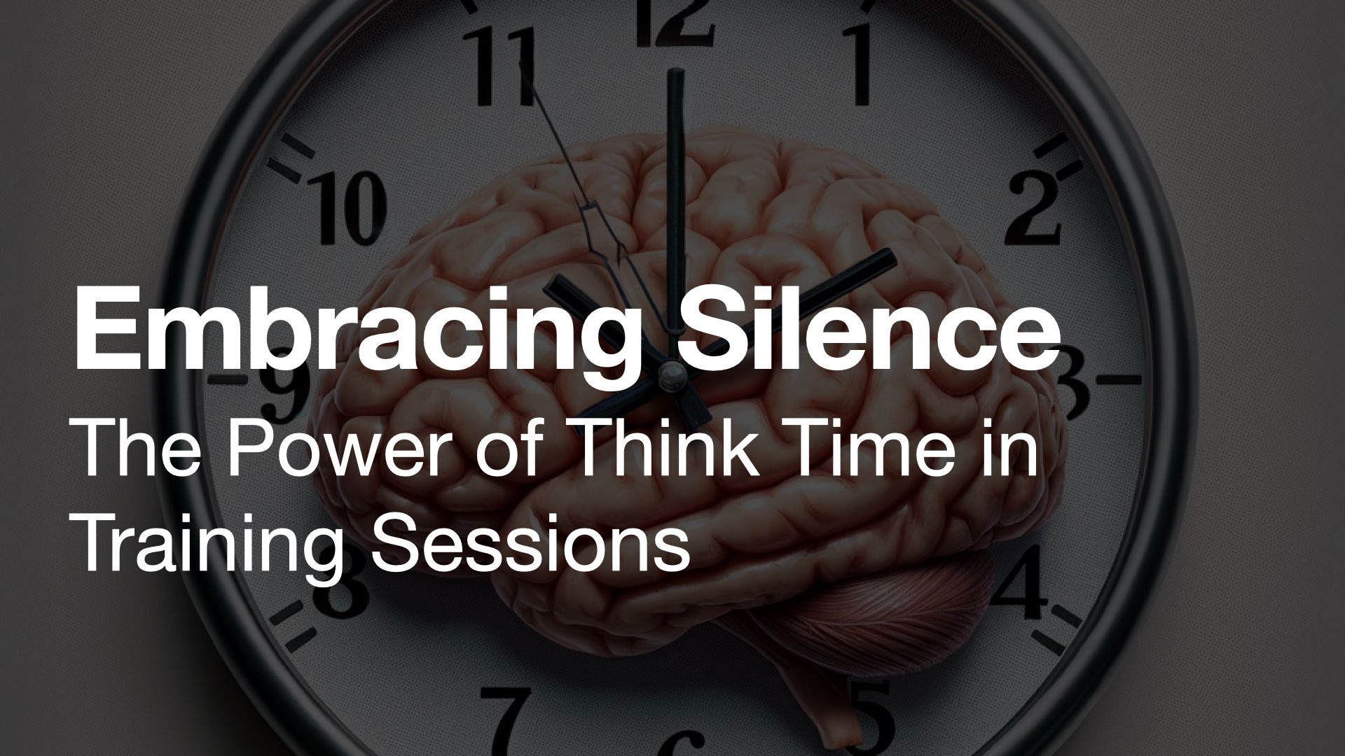 A clock face with the brain on the background to signify think time when processing information.