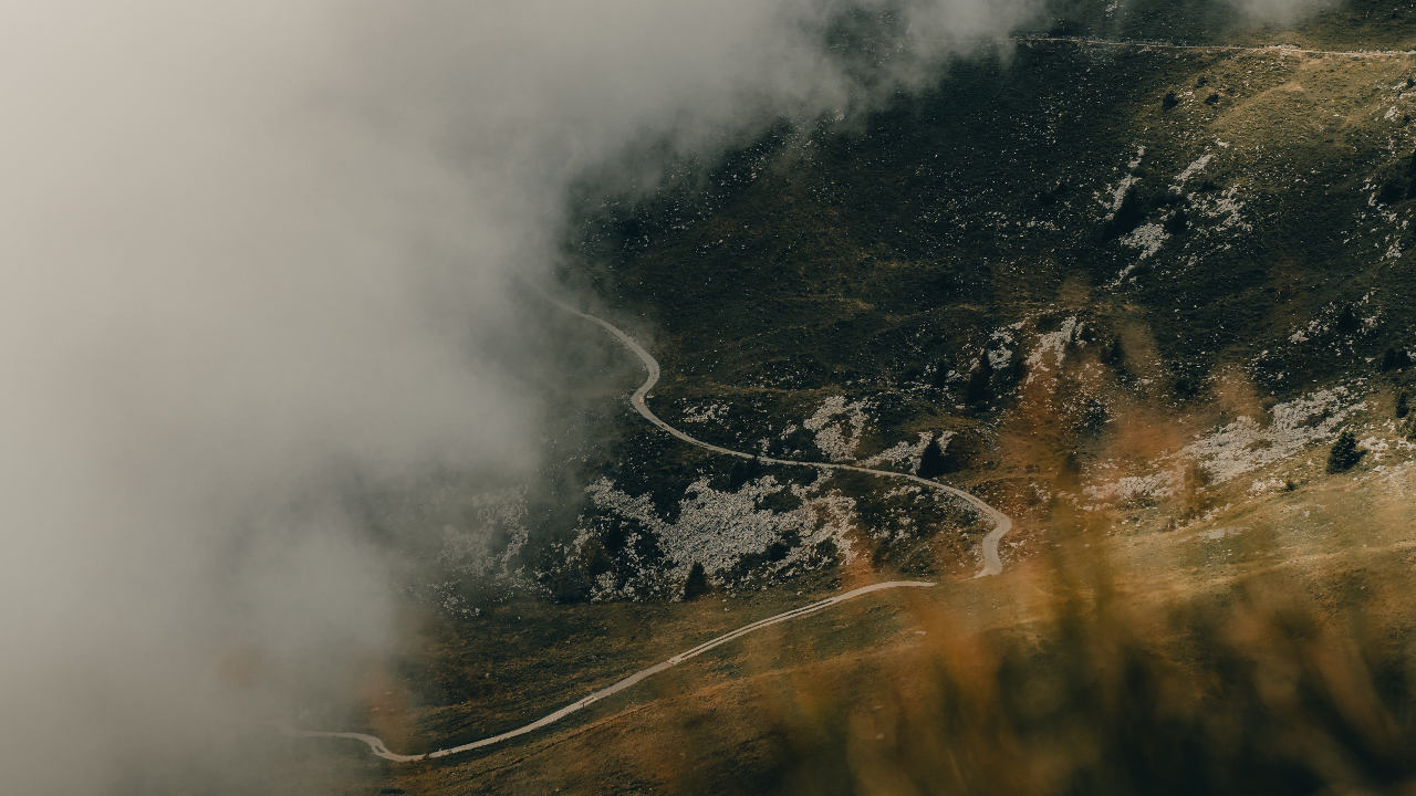 Birds Eye view of a mountainside looking into the valley.