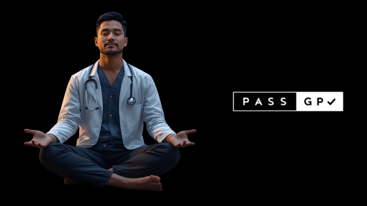 Candidate demonstrating calm, structured reasoning during a clinical exam