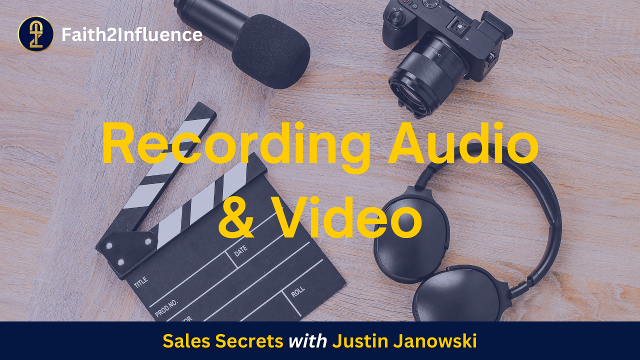 image of audio and video equipment with the words "Recording Audio & Video"