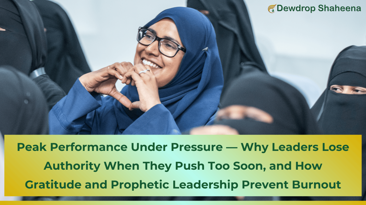 I help leaders in Muslim-majority organisations build high-performing teams by designing gratitude-led cultures rooted in prophetic leadership—so trust strengthens, burnout reduces, and performance becomes sustainable. Furthermore, I help faith-driven professionals and emerging leaders (burnout, career breaks, corporate exit) who want to restore energy and purpose, then build a faith-aligned personal brand and transition into credible, value-led work on LinkedIn—without hustle culture. 