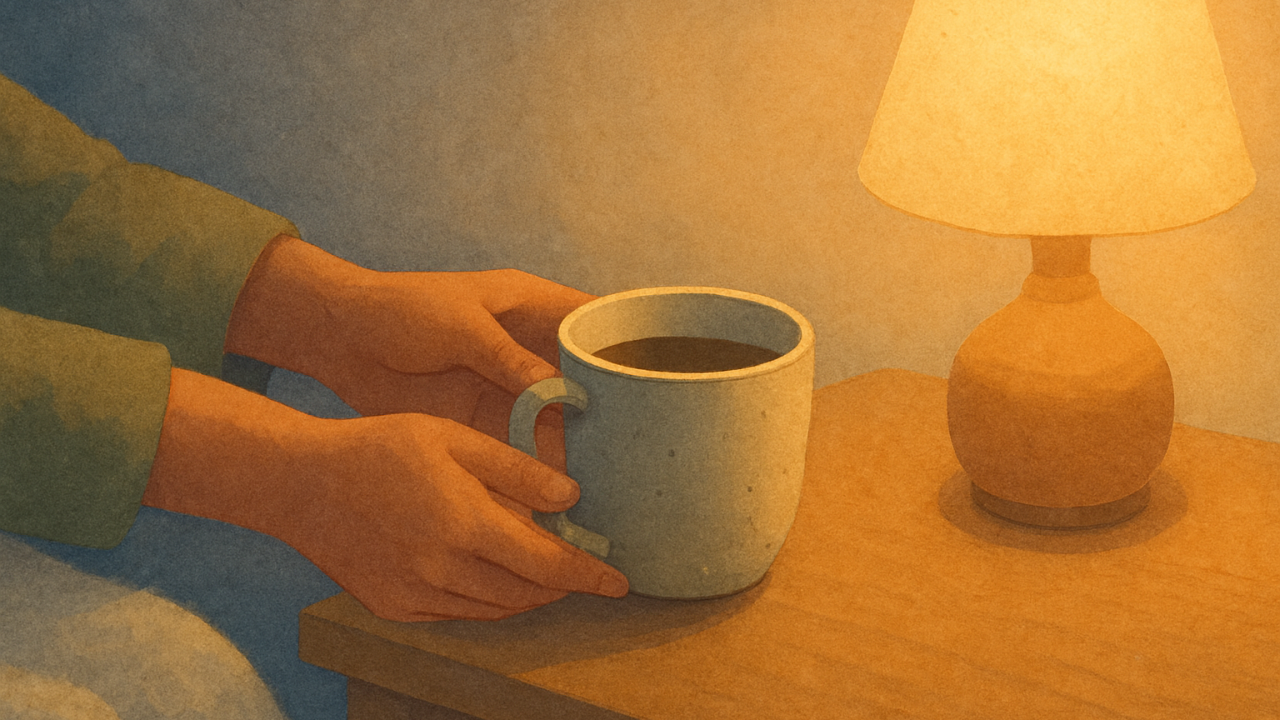 Hands preparing a safe, cozy bedtime space to support nervous system rest.