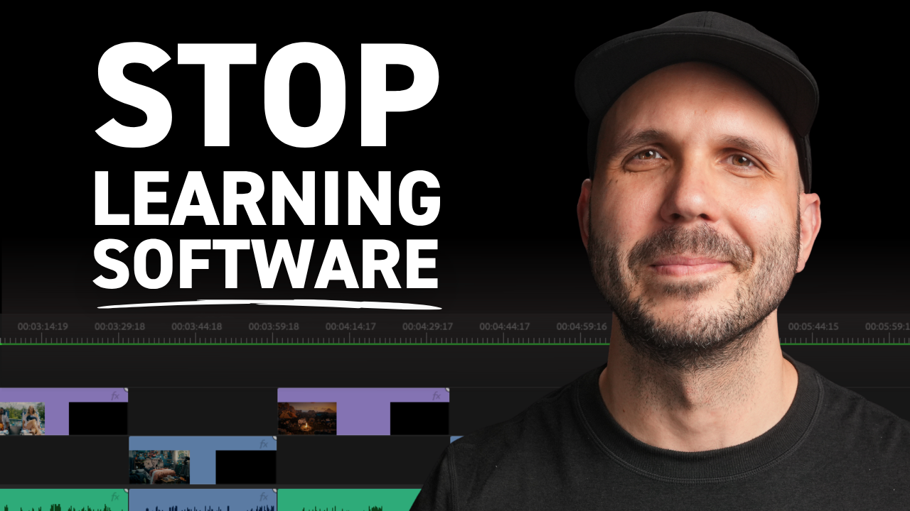 Professional video editor working on high-end commercial project in dark editing suite