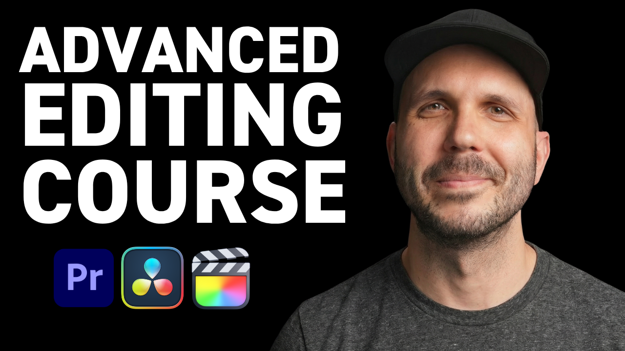 Professional video editor working at edit suite with multiple monitors showing timeline and footage