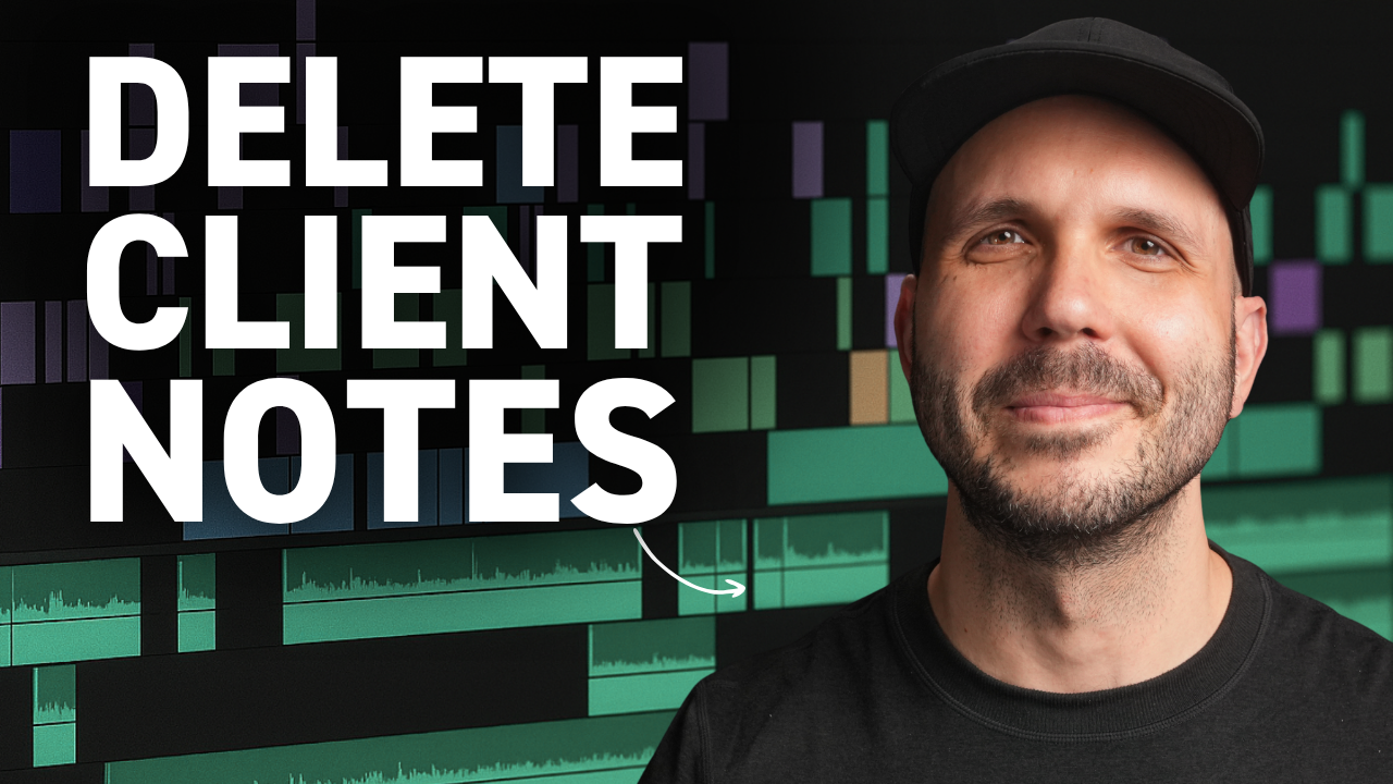 Professional video editor reviewing feedback notes during commercial editing process