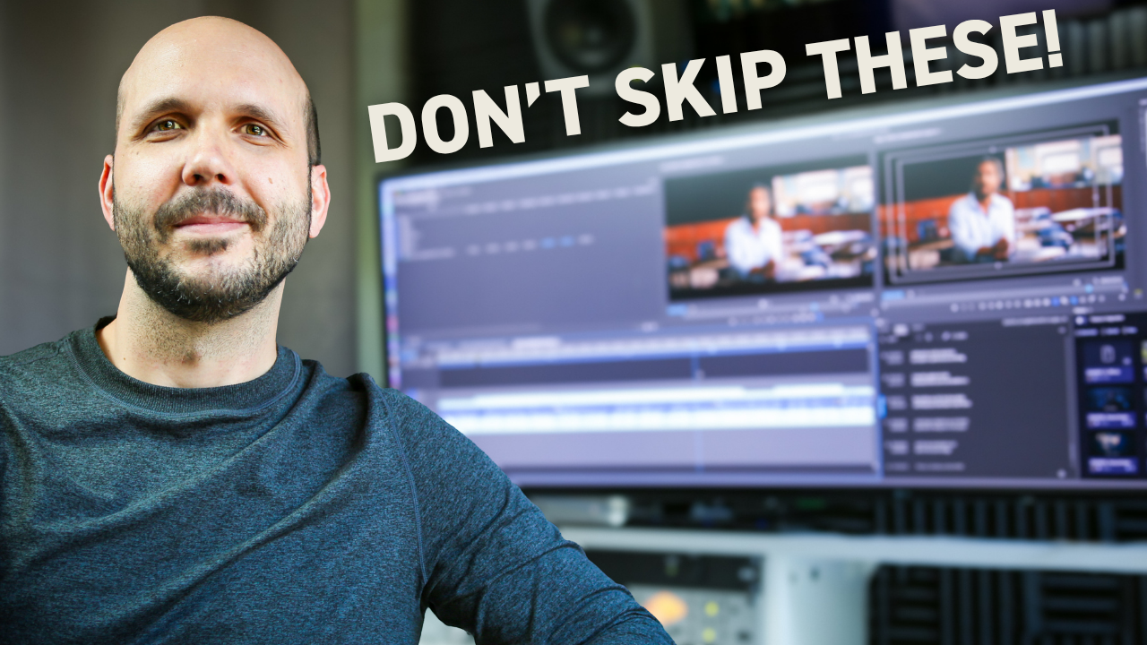 Video editor using professional editing techniques to cut a commercial with reaction shots and sound design